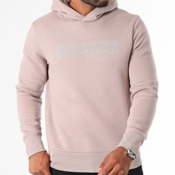 Calvin Klein - Sweat Capuche Box Striped Logo 3552 Rose