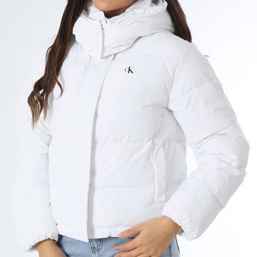 Calvin Klein - Chaqueta con capucha para mujer 4119 Blanco