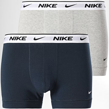 Nike - Lot De 2 Boxers KE1085 Bleu Marine Gris Chiné