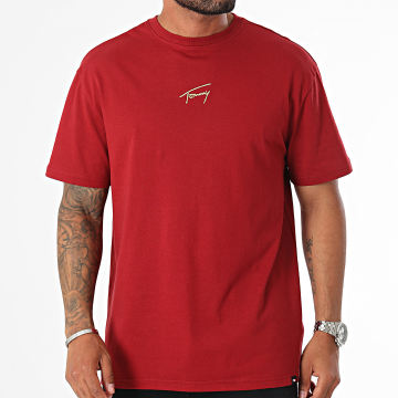 Tommy Jeans - Gold Signature Tee Shirt 9692 Bordeaux Gold