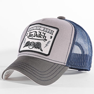 Von Dutch - Casquette Trucker Square Gris Bleu Marine