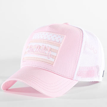 Von Dutch - Gorra Trucker Flag Blanco Rosa