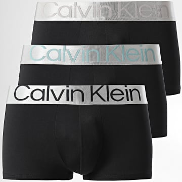 Calvin Klein - Set van 3 Reconsidered Steel Boxerslips NB3074A Zwart Zilver