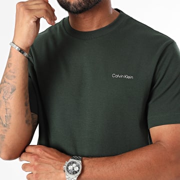 Calvin Klein - Micro Logo Interlock Tee 9894 Donkergroen