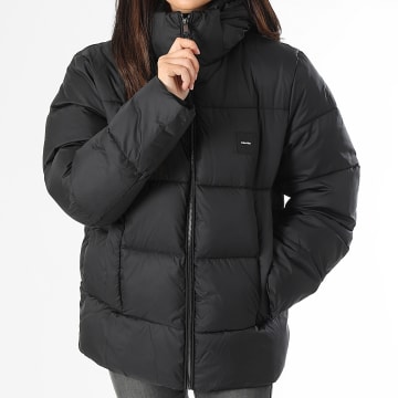 Calvin Klein - Abrigo con capucha negro 3476 para mujer