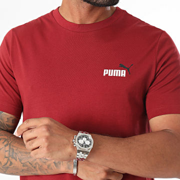 Puma - Camiseta Essential Logo Pequeña 674470 Burdeos