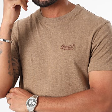 Superdry - Essentieel Logo Geborduurd T-shirt M1011245A Camel Chiné