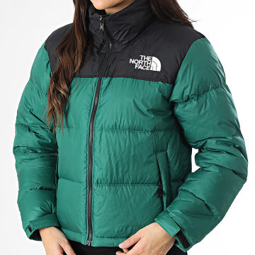 The North Face - Abrigo Retro Nuptse Mujer A3XEO Verde Negro