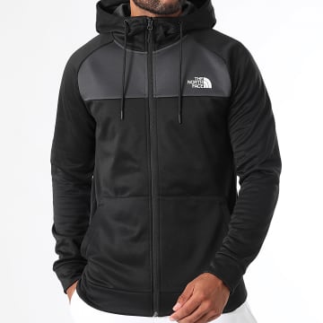 The North Face - Reaxion A7Z9O Sweatshirt met capuchon en rits Zwart Grijs Houtskool