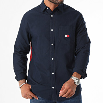 Tommy Jeans - Camicia manica lunga regular fit Black Flag Badge 0684 blu navy