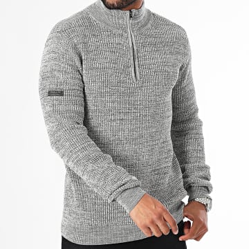 Deeluxe - P3500M Grijs gemêleerde Zip Sweat Top