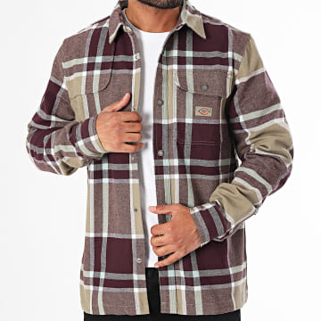 Dickies - Surchemise A Carreaux Nimmons Bordeaux Beige