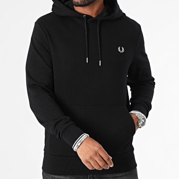 Fred Perry - Hoodie met stippen M2643 Zwart