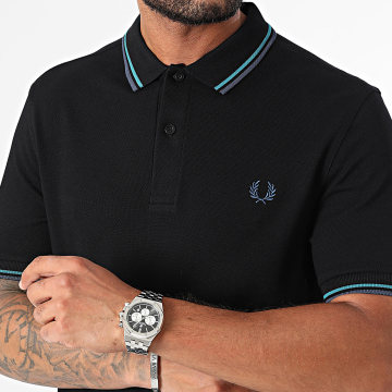 Fred Perry - Polo korte mouw met dubbele punt MM3600 Zwart