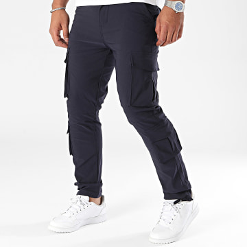 John H - Pantalon Cargo Bleu Marine