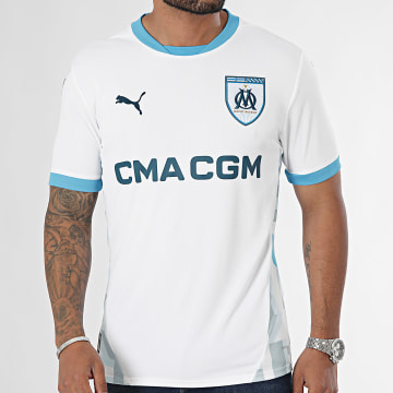 Puma - Maillot De Foot OM Home Jersey Replica 775286 Blanc Bleu Clair