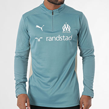 Puma - OM Training 1/4 Zip Top Sweat Top met rits 778222 Lichtblauw