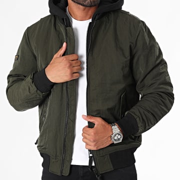 Superdry - Military MA1 M5011722A Bommenwerperjas met capuchon Khaki Groen