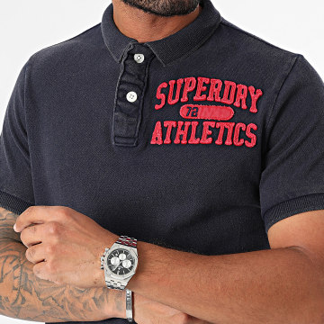 Superdry - Vintage Athletic Polo met korte mouwen M1110396A marineblauw