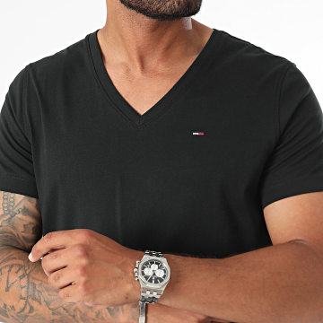 Tommy Jeans - Camiseta cuello pico Original 4410 Negro