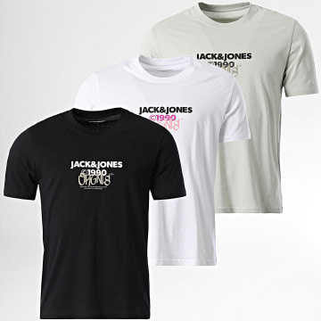 Jack And Jones - Bushwick 3 Camisetas Blanco Negro Verde Claro