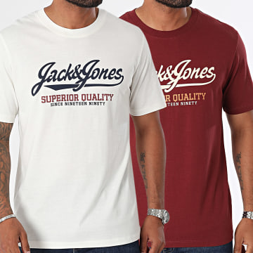 Jack And Jones - Lote De 2 Camisetas Hudson Beige Claro Burdeos