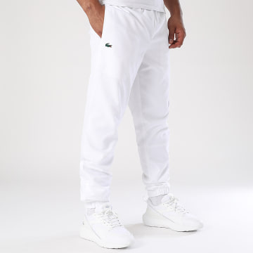 Lacoste - Pantalon Jogging Diamanté Logo Brodé Crocodile Blanc