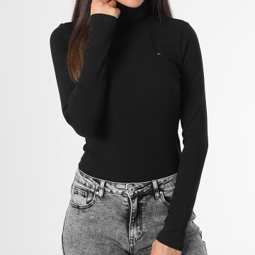 Tommy Hilfiger - Pull Col Roulé Slim Femme 9826 Noir