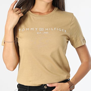 Tommy Hilfiger - Maglietta da donna Corp Logo 0276 Beige