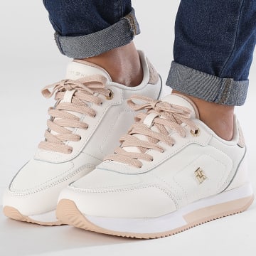 Tommy Hilfiger - Elevated Essential Monogram 8285 Ancient White Misty Blush Sneakers da donna