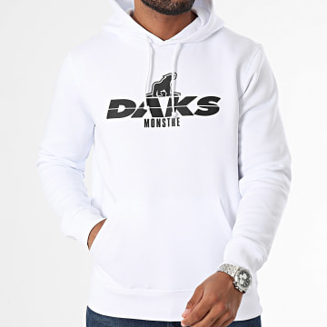 DAKS - Sweat Capuche Logo Blanc Noir