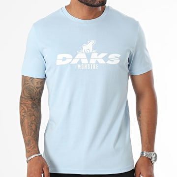 DAKS - Tee Shirt Logo Bleu Clair Blanc