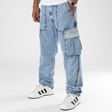 Kaporal - Asher Blauwe Denim Loose Fit Cargo Jean Broek