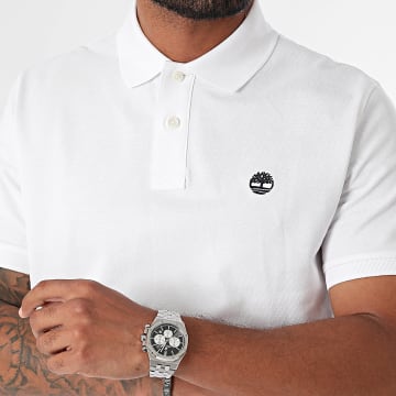 Timberland - Polo Manches Courtes Pique Short Sleeve A6VDP Blanc