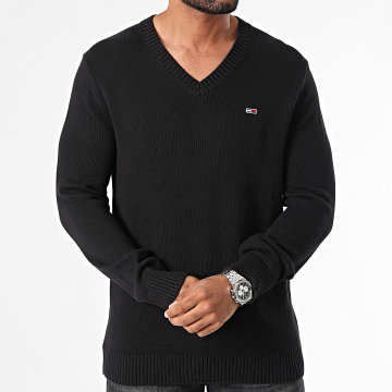 Tommy Jeans - Essential 9429 Jersey Negro Cuello V Slim