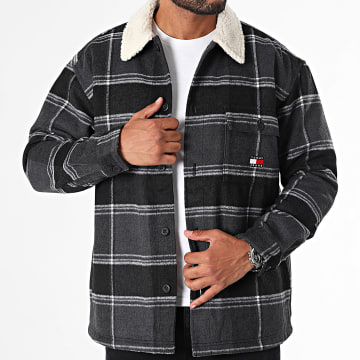 Tommy Jeans - Giacca Check Sherpa 9652 Grigio Antracite