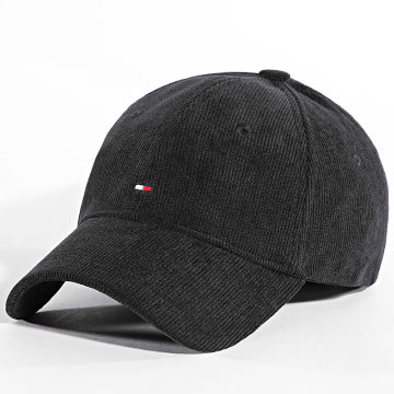 Tommy Hilfiger - Gorra de pana Flag Soft 6 paneles 2757 Negro