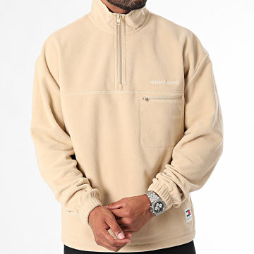 Tommy Jeans - Sweat Zippé Classic 1/4 Zip Fleece 0506 Beige