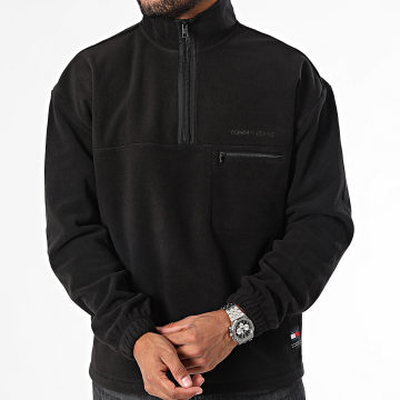 Tommy Jeans - Klassiek 1/4 Zip Fleece Sweatshirt 0506 Zwart