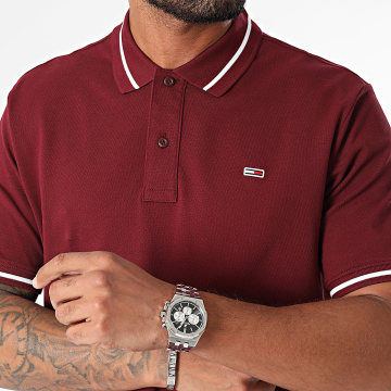 Tommy Jeans - Polo manica corta con punta 0745 Bordeaux