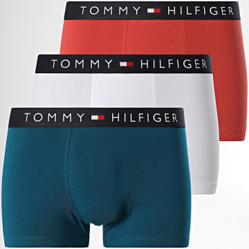 Tommy Hilfiger - Lot De 3 Boxers Trunk 3180 Blanc Orange Bleu Canard