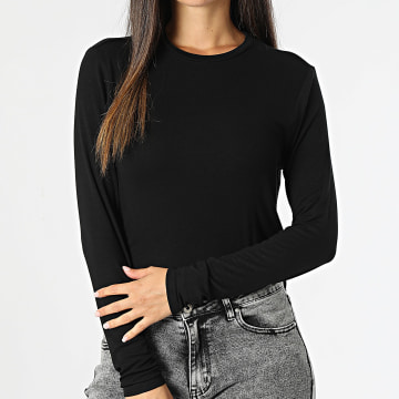 Only - Tee Shirt Manches Longues Femme Como Noir