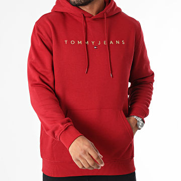 Tommy Jeans - Sweat Capuche Linear Gold 0503 Bordeaux Doré