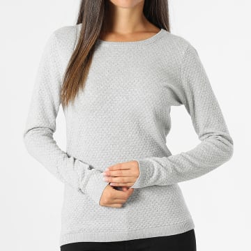 Vero Moda - Pull Femme Care Structure Gris Chiné