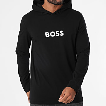 BOSS - T-shirt met lange mouwen en capuchon 50524623 Zwart