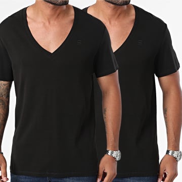 G-Star - Lot De 2 Tee Shirts Col V D25500-124 Noir