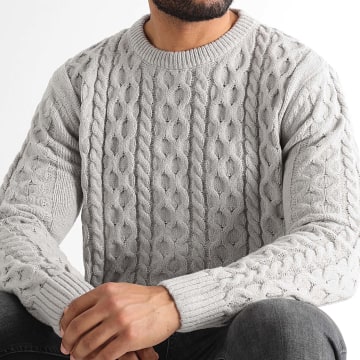 LBO - Pull Col Rond Torsades 1427 Gris
