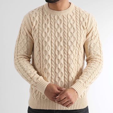 LBO - Pull Col Rond Torsades 1429 Beige