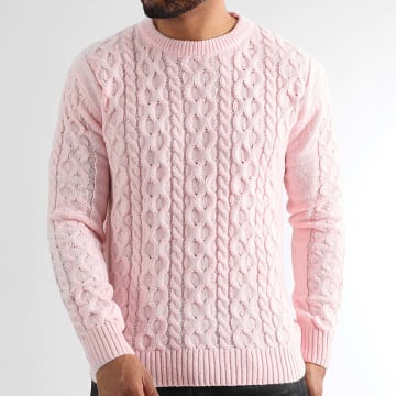 LBO - Pull Col Rond Torsades 1430 Rose