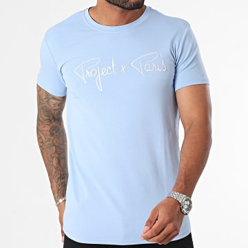 Project X Paris - Tee Shirt Col Rond 1910076 Bleu Clair